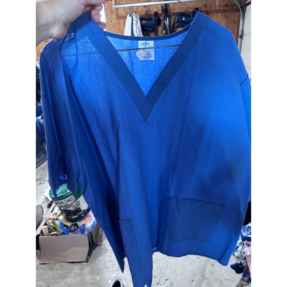 Cherokee Inspired Comfort V-Neck Scrub Top Navy Blue 4XL 1750 Short Sleeve